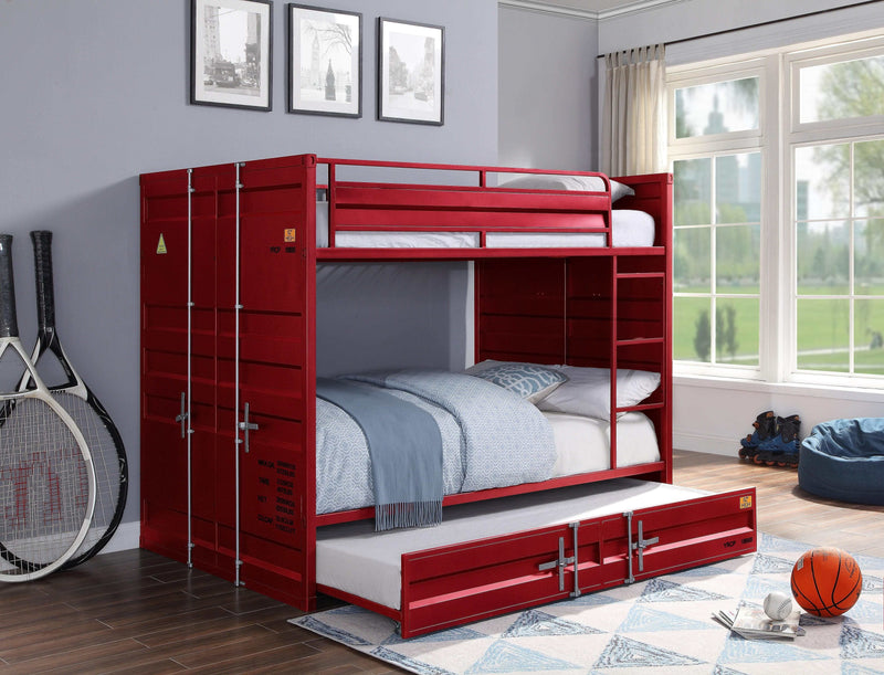 Cargo - Red - Bunk Bed (Full/Full) - Ornate Home