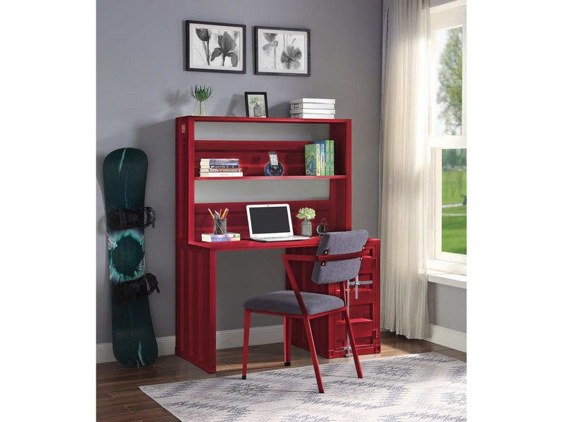 Cargo Red Desk & Hutch - Ornate Home