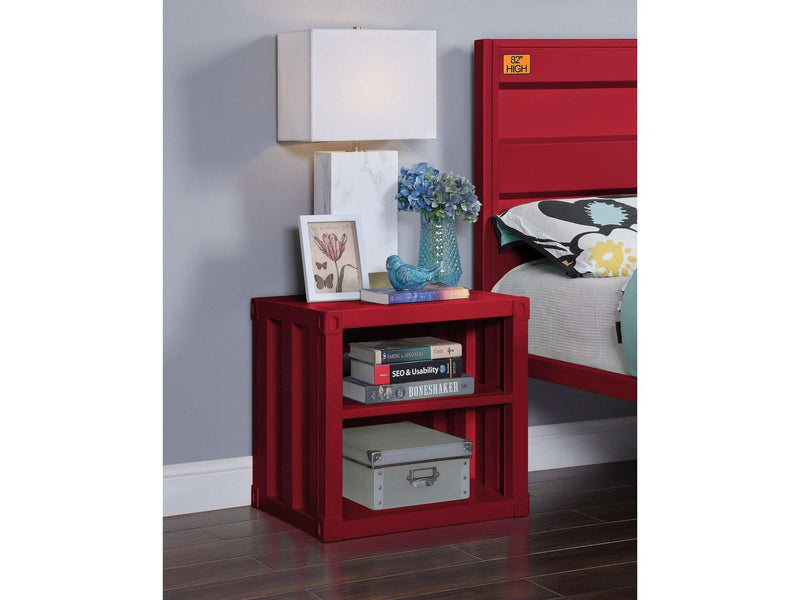 Cargo Red Nightstand (USB) - Ornate Home