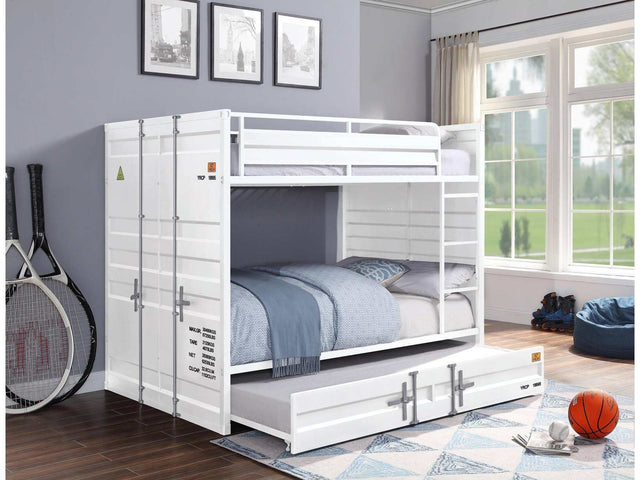 Cargo White Bunk Bed (Full/Full) - Ornate Home