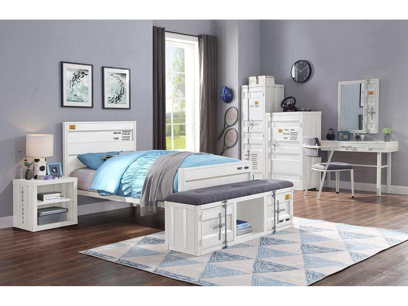 Cargo White Twin Bed - Ornate Home