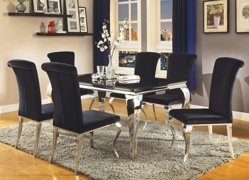 Carone - Black & Chrome - Side Chairs (Set Of 4) - Ornate Home