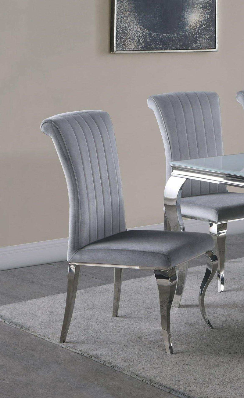 Carone - Gray & Chrome - Side Chairs (Set of 4) - Ornate Home