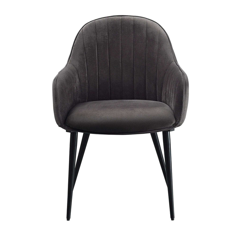 Caspian Dark Gray Fabric & Black Dining Chair (Set of 2) - Ornate Home