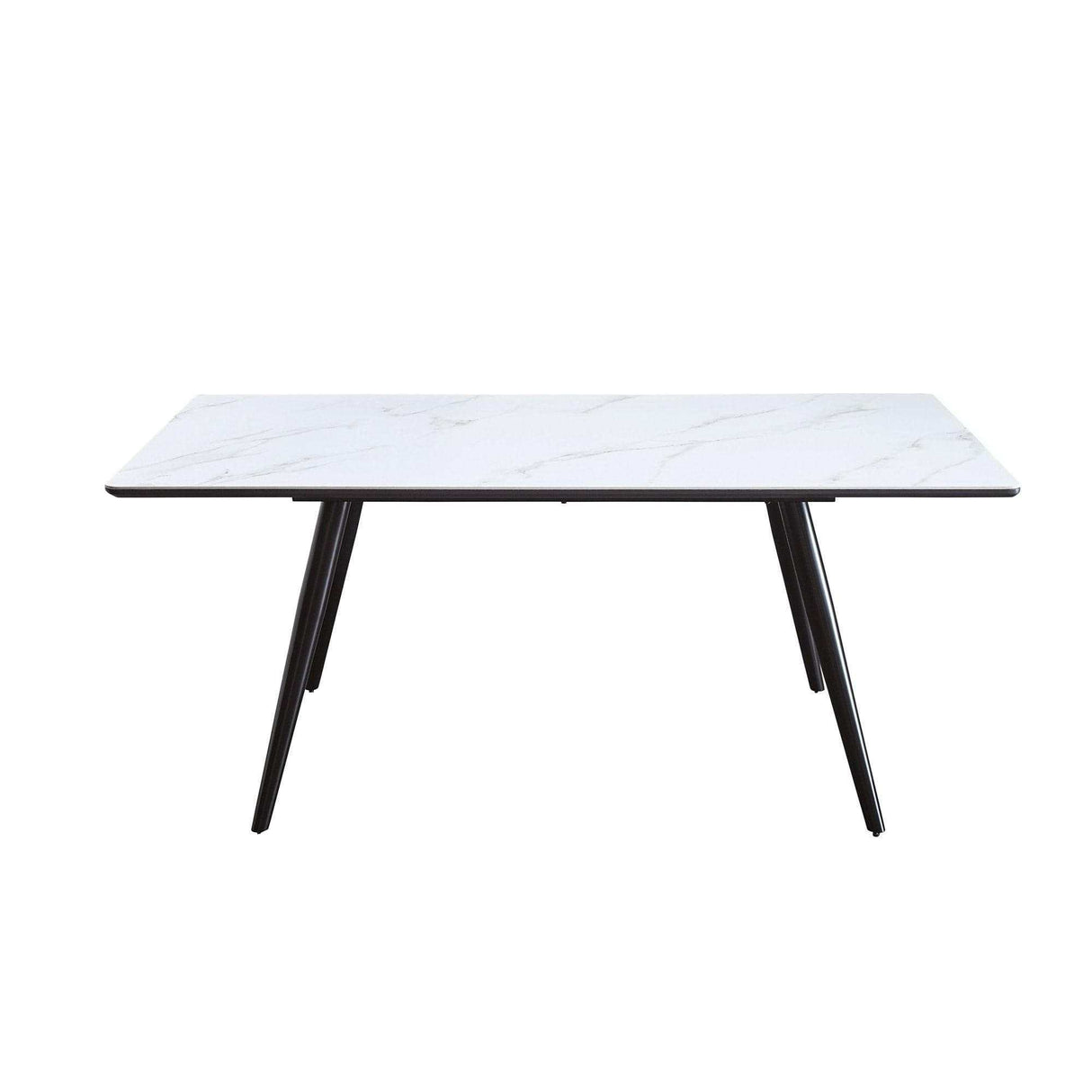 Caspian White Faux Marble & Black Dining Table - Ornate Home