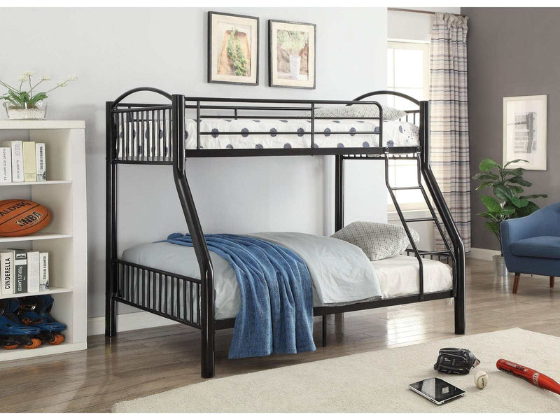 Cayelynn Black Bunk Bed (Twin/Full) - Ornate Home