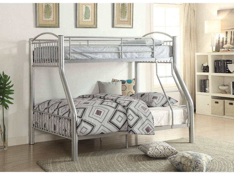 Cayelynn Silver Bunk Bed (Twin/Full) - Ornate Home