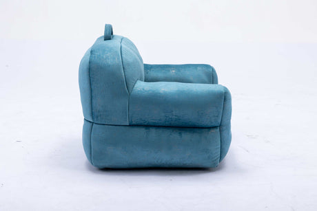 King Kid's Blue Velvet Bean Bag Chair - Ornate Home