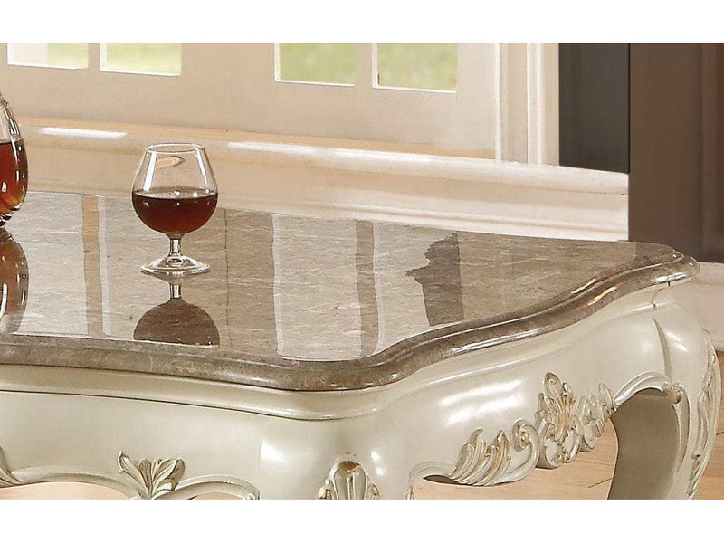 Chantelle Marble & Pearl White Coffee Table - Ornate Home