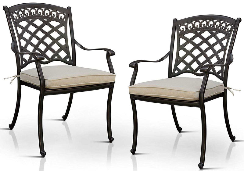 Charissa - Antique Black & Beige - Outdoor Dining Chair - Ornate Home
