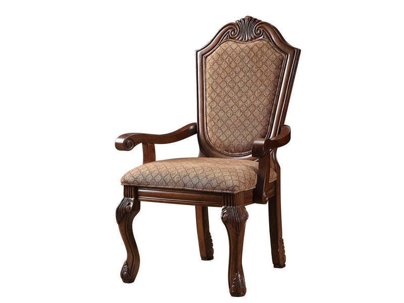 Chateau De Ville Fabric & Cherry Arm Chair - Ornate Home