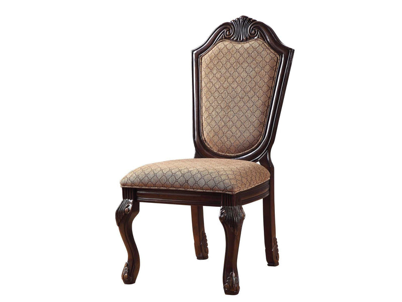 Chateau De Ville Fabric & Espresso Side Chair - Ornate Home