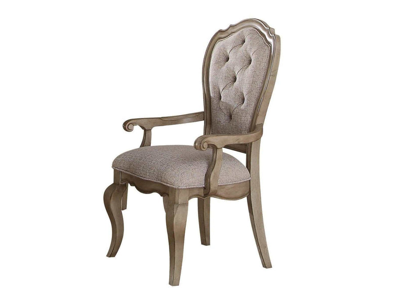 Chelmsford Beige Fabric & Antique Taupe Arm Chair - Ornate Home
