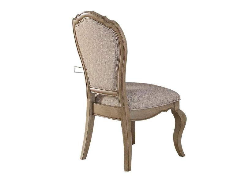 Chelmsford Beige Fabric & Antique Taupe Side Chair (Set of 2) - Ornate Home