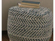 Chevron Blue Pouf - Ornate Home