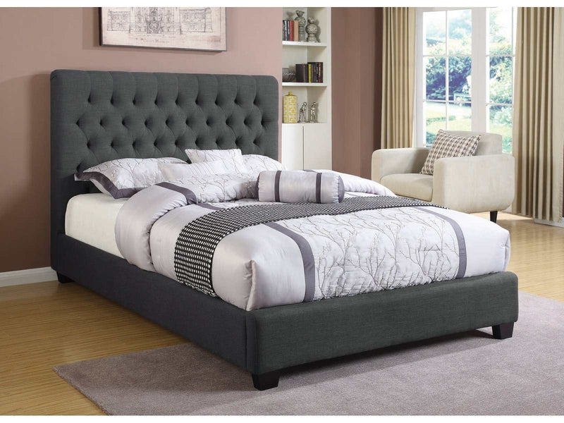 Chloe Charcoal Queen Panel Bed - Ornate Home