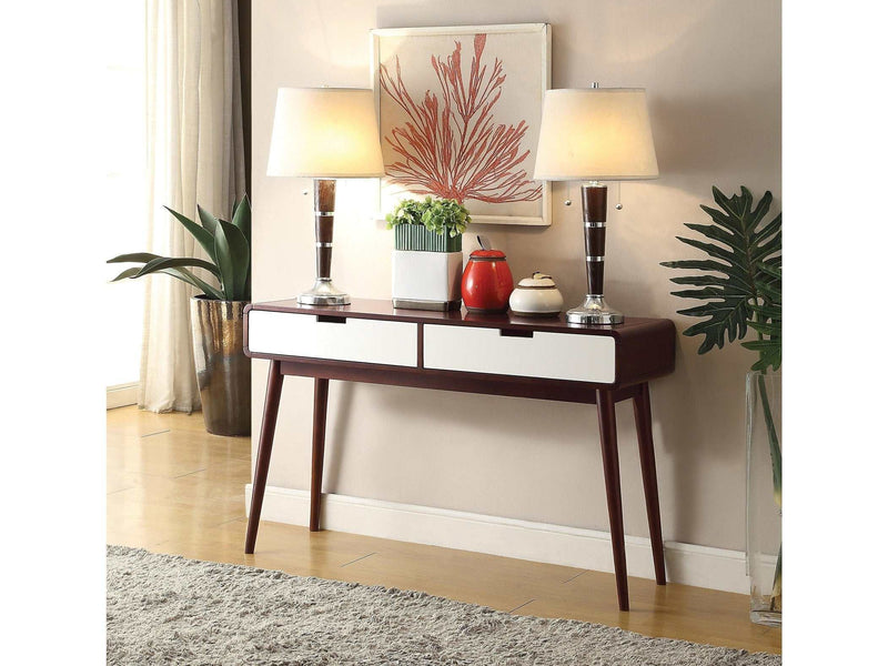 Christa Espresso & White Sofa Table - Ornate Home