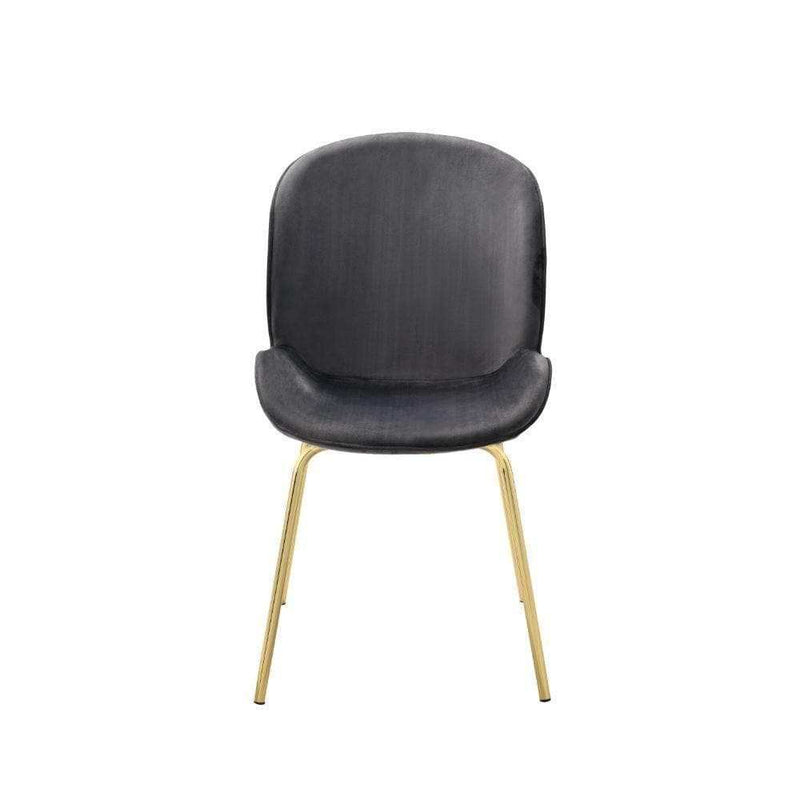 Chuchip - Gray Velvet & Gold - Side Chair (Set of 2) - Ornate Home