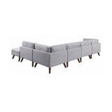 Churchill Grey L Shape Modular/Sectional Sofa w/ Ottoman - Ornate Home