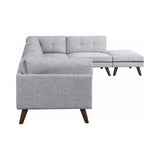 Churchill Grey L Shape Modular/Sectional Sofa w/ Ottoman - Ornate Home