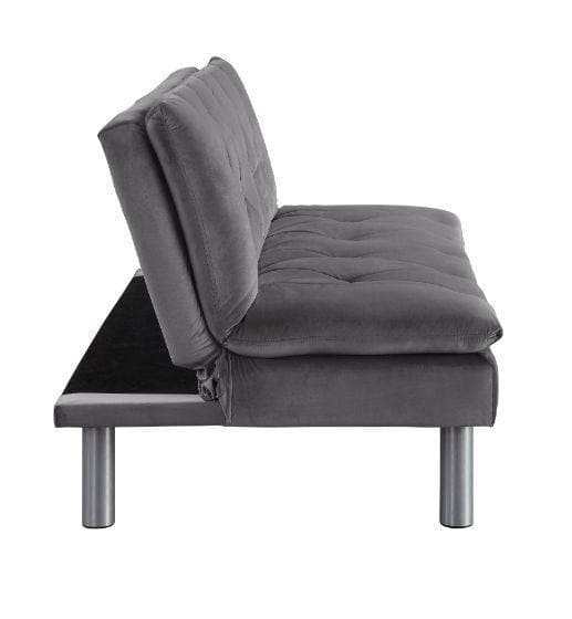 Cilliers - Gray Velvet - Futon / Adjustable Sofa - Ornate Home