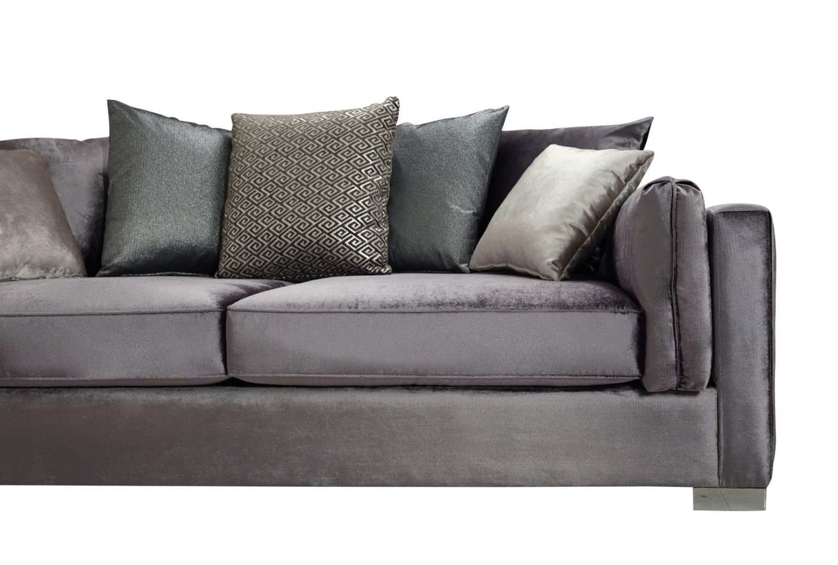 Clara Gray Velvet Sofa & Loveseat - Ornate Home