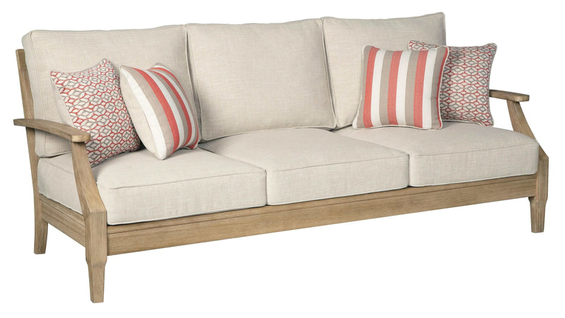 Clare View Beige Outdoor Sofa w/ Cushion - Ornate Home