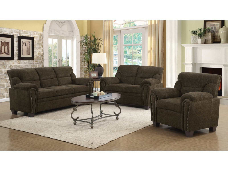 Clemintine - Brown - 3pc Living Room Set - Ornate Home