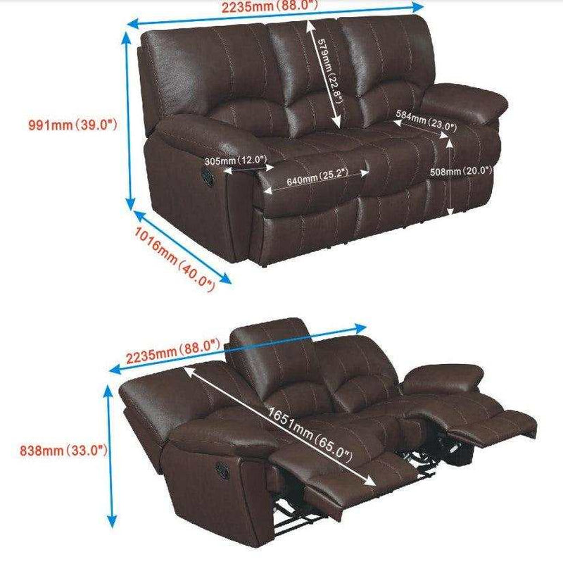 Clifford - Dark Brown - Motion Sofa - Ornate Home