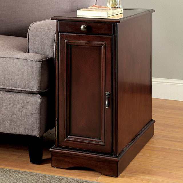 Lilith Cherry Side Table w/ USB - Ornate Home