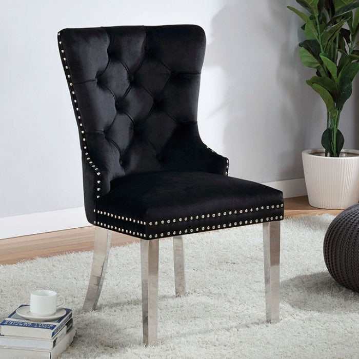 Jewett - Velvet & Chrome - Side Chair (Set of 2) - Ornate Home
