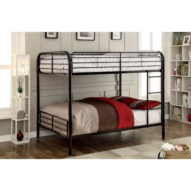 Brocket Black Metal Full/Full Bunk Bed - Ornate Home