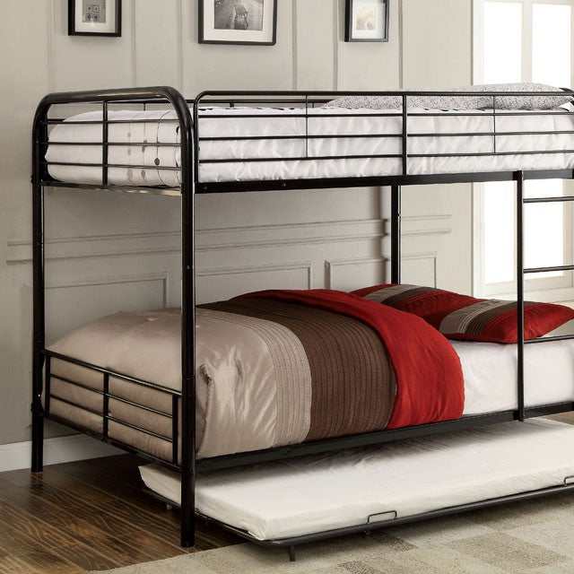 Brocket Black Metal Full/Full Bunk Bed - Ornate Home