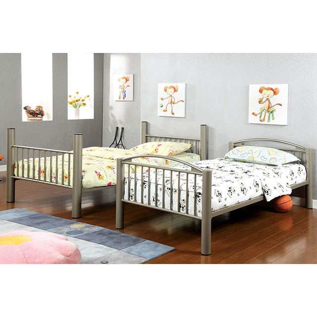 Lovia Metallic Gold Twin/Twin Bunk Bed - Ornate Home