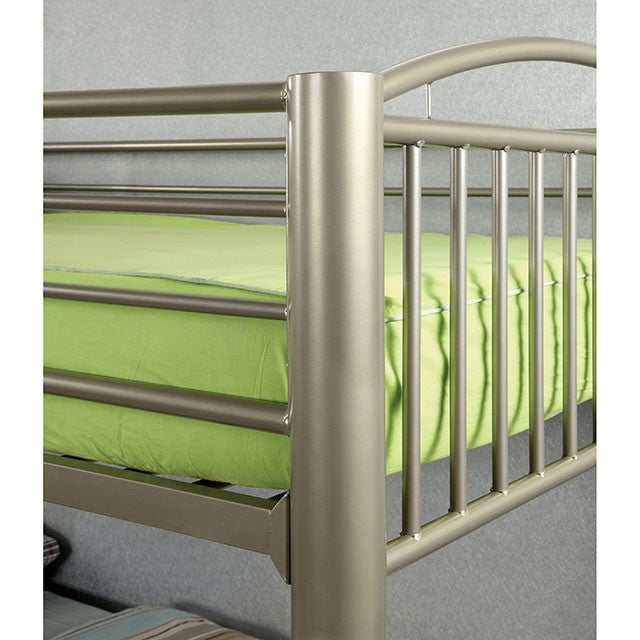 Lovia Metallic Gold Twin/Full Bunk Bed - Ornate Home