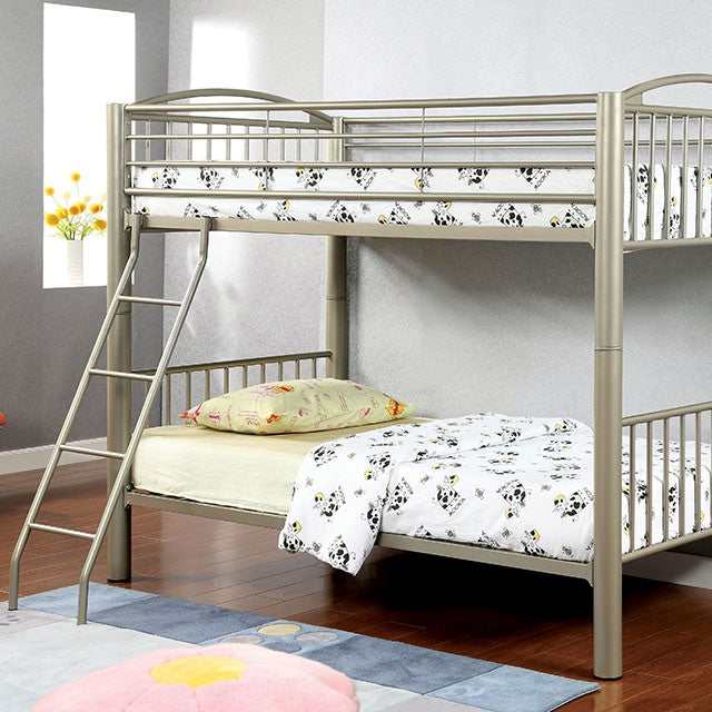 Lovia Metallic Gold Twin/Twin Bunk Bed - Ornate Home