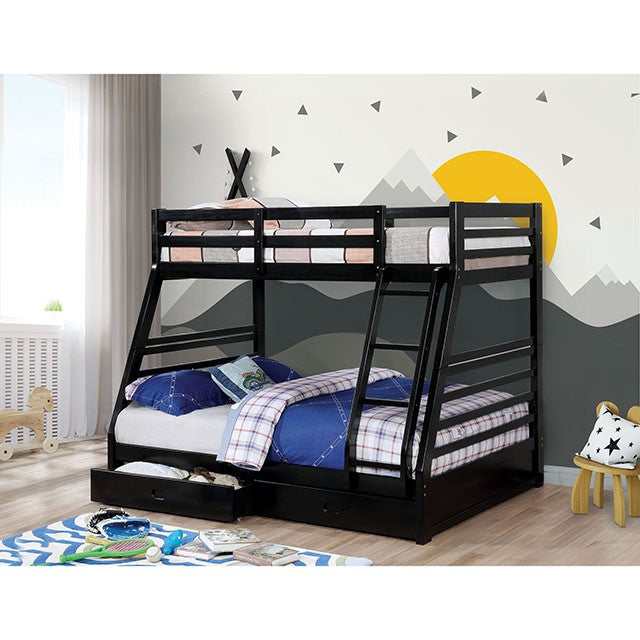 California Black Twin/Full Bunk Bed - Ornate Home