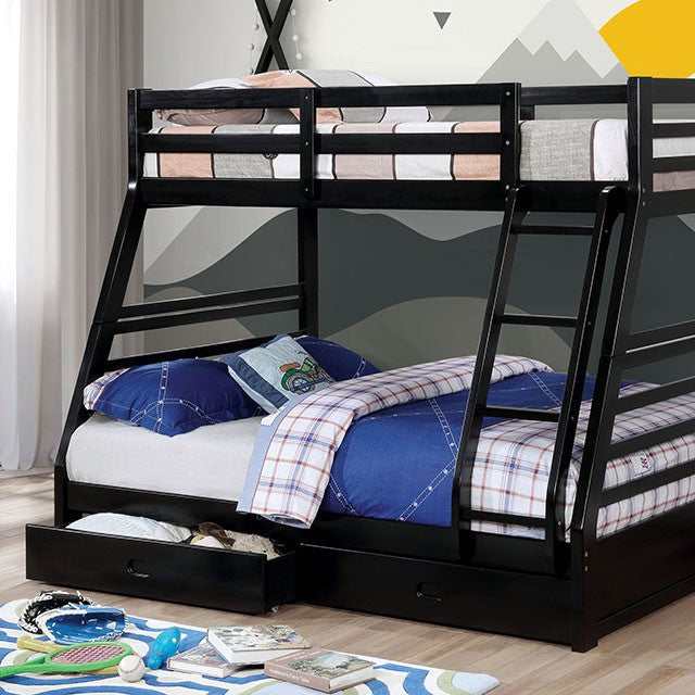 California Black Twin/Full Bunk Bed - Ornate Home