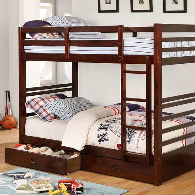 California Dark Walnut Twin/Twin Bunk Bed - Ornate Home