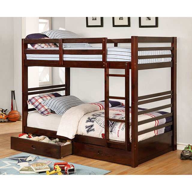 California Dark Walnut Twin/Twin Bunk Bed - Ornate Home