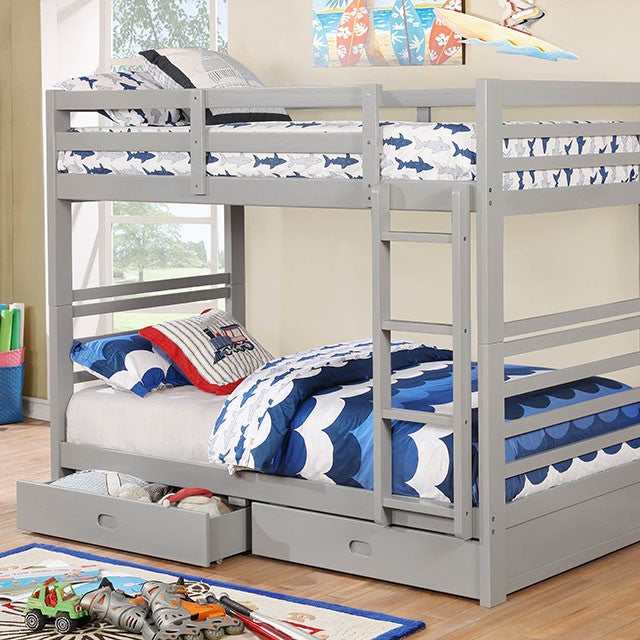 California Gray Twin/Twin Bunk Bed - Ornate Home