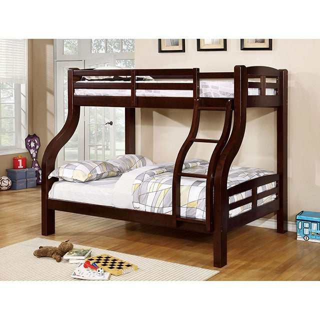 Solpine Espresso Twin/Full Bunk Bed - Ornate Home