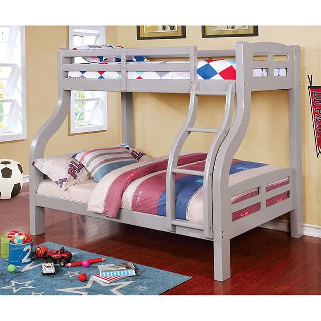 Solpine Gray Twin/Full Bunk Bed - Ornate Home