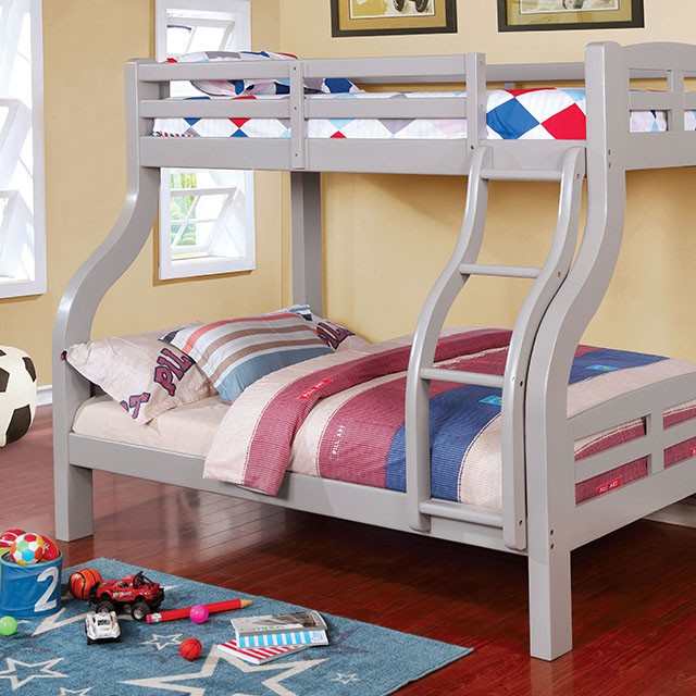 Solpine Gray Twin/Full Bunk Bed - Ornate Home