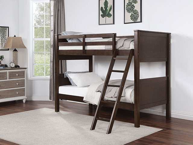 Stamos Walnut Twin/Twin Bunk Bed - Ornate Home