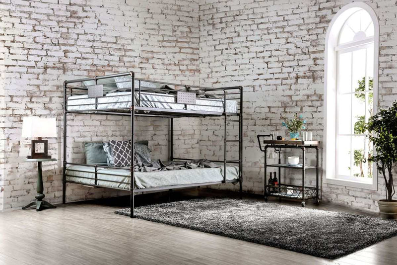 Olga Antique Black Queen/Queen Bunk Bed - Ornate Home