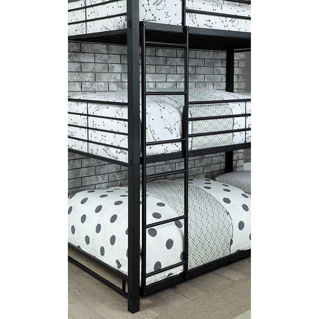 Olga Sand Black Full Triple Decker Bed - Ornate Home