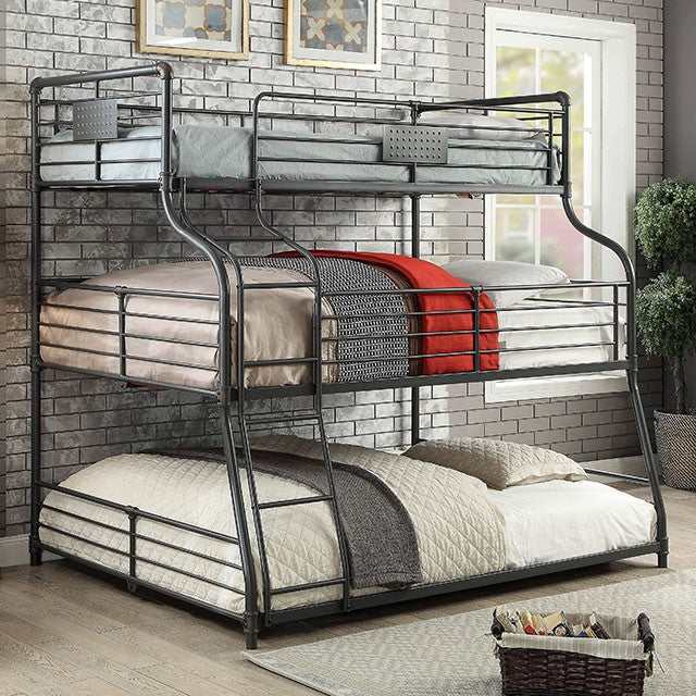 Olga Antique Black Twin/Full/Queen Bunk Bed - Ornate Home