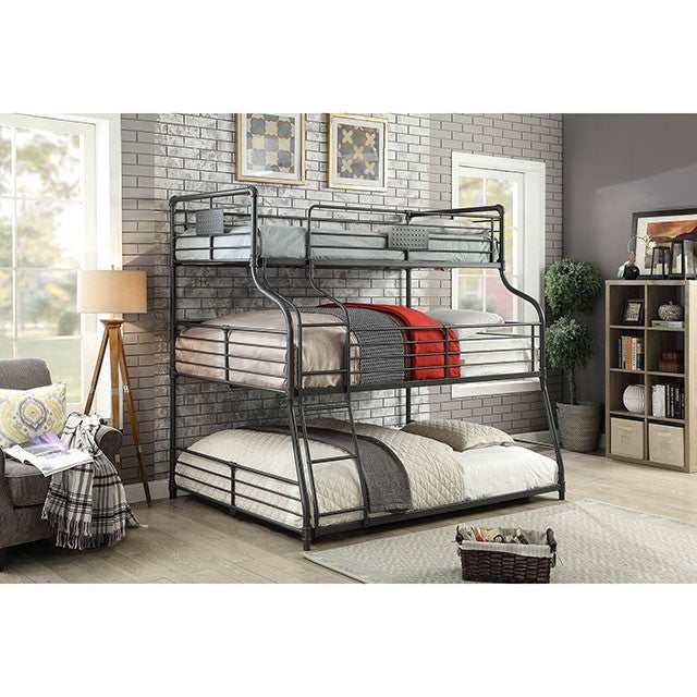 Olga Antique Black Twin/Full/Queen Bunk Bed - Ornate Home