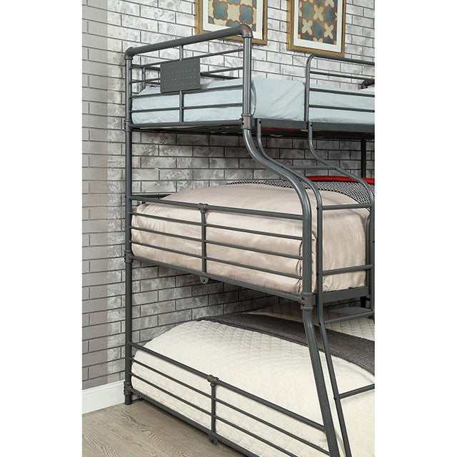 Olga Antique Black Twin/Full/Queen Bunk Bed - Ornate Home